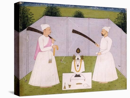 Pandits Attending Balwant Singh's Personal Shrine, C. 1750-null-Stretched Canvas