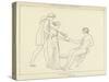 Pandora Brought to Epimetheus-John Flaxman-Stretched Canvas