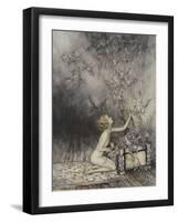 Pandora Opening a Box, From Which Flies Bats-Arthur Rackham-Framed Giclee Print