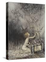 Pandora Opening a Box, From Which Flies Bats-Arthur Rackham-Stretched Canvas