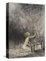 Pandora Opening a Box, From Which Flies Bats-Arthur Rackham-Stretched Canvas