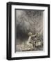 Pandora Opening a Box, From Which Flies Bats-Arthur Rackham-Framed Giclee Print