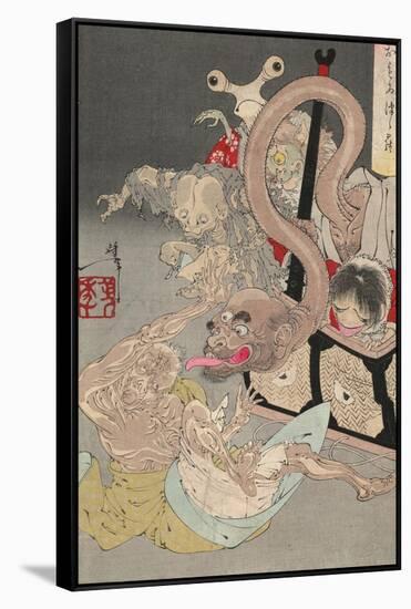 Pandora's Box, 1880S-Tsukioka Yoshitoshi-Framed Stretched Canvas
