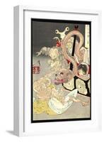 Pandora's Box: Omoi Tsuzura and Yokubari Obasan-Taiso Yoshitoshi-Framed Art Print