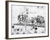 Panel 4 Caravans Crossing the Urals on the Way to Cathay, from the Catalan Atlas of Charles V-Abraham Cresques-Framed Giclee Print