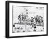 Panel 4 Caravans Crossing the Urals on the Way to Cathay, from the Catalan Atlas of Charles V-Abraham Cresques-Framed Giclee Print