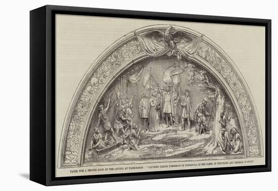 Panel for a Bronze Door of the Capitol at Washington-null-Framed Stretched Canvas