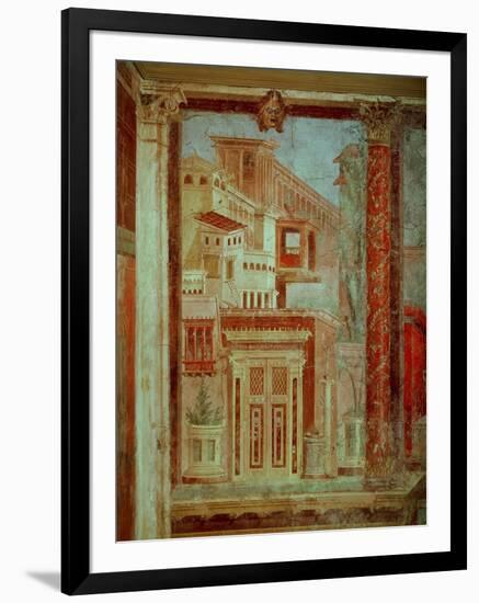 Panel from Cubiculum from the Bedroom of the Villa of P Fannius at Boscoreale, Pompeii, C.50-40 BC-Roman-Framed Giclee Print