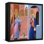 Panel from the Maestà Altarpiece: the Annunciation, 1311-Duccio di Buoninsegna-Framed Stretched Canvas