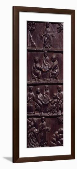 Panel from Wooden Door of Basilica of St Sabine, Rome, Italy, 5th Century-null-Framed Giclee Print