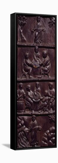 Panel from Wooden Door of Basilica of St Sabine, Rome, Italy, 5th Century-null-Framed Stretched Canvas