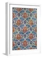 Panel of Isnik Earthenware Tiles from the Baths of Eyup Eusaki, Istanbul, circa 1550-1600-null-Framed Giclee Print