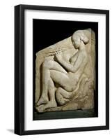 Panel of Ludovisi Throne : A Naked Woman Playing a Flute-null-Framed Photographic Print