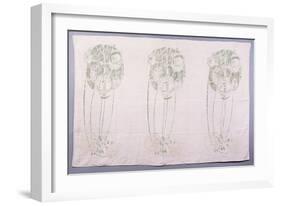 Panel of Three Stylised Rose Motifs in Green and Cream, for One Back of a Corner Settle-Charles Rennie Mackintosh-Framed Giclee Print