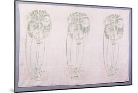 Panel of Three Stylised Rose Motifs in Green and Cream, for One Back of a Corner Settle-Charles Rennie Mackintosh-Mounted Giclee Print