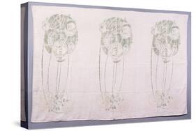 Panel of Three Stylised Rose Motifs in Green and Cream, for One Back of a Corner Settle-Charles Rennie Mackintosh-Stretched Canvas