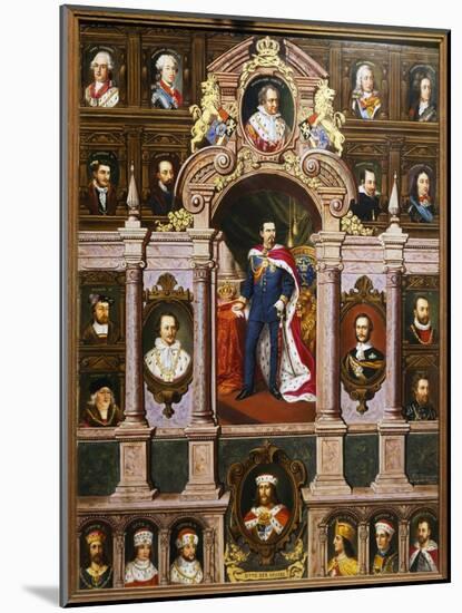 Panel with Portraits of the Bavarian Kings of the Wittelsbach Family, 1880-Franz Xaver Winterhalter-Mounted Giclee Print