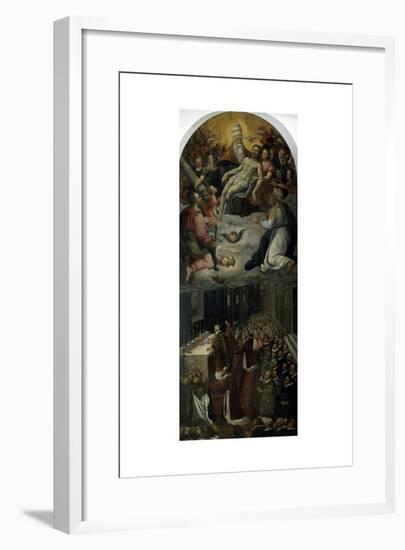 Panel with the Mass of Saint Gregory the Great, 1590-null-Framed Giclee Print