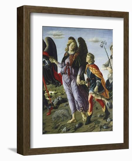 Panel with Three Angels and Tobias, Circa 1470-Francesco Botticini-Framed Giclee Print
