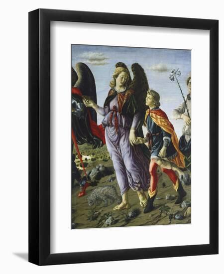 Panel with Three Angels and Tobias, Circa 1470-Francesco Botticini-Framed Giclee Print