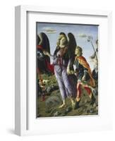 Panel with Three Angels and Tobias, Circa 1470-Francesco Botticini-Framed Giclee Print