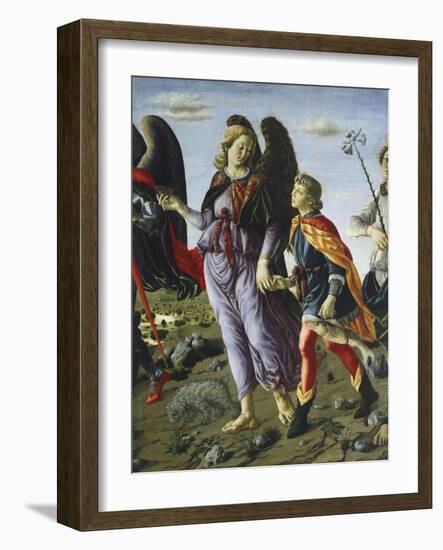 Panel with Three Angels and Tobias, Circa 1470-Francesco Botticini-Framed Giclee Print