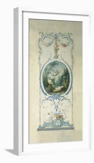 Panelled Detail of Doves-Alexis Peyrotte-Framed Giclee Print