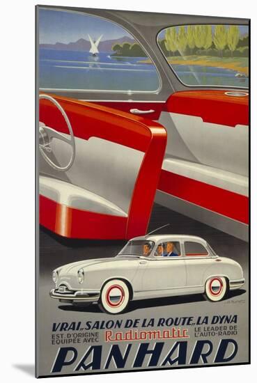 Panhard Automobiler by Mediterranean Beach-null-Mounted Giclee Print