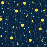 Seamless Pattern Child Background. Moon and Stars.-Pani Monica-Photographic Print