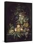 Panier de fleurs, fruits et insectes dans une niche-Abraham Mignon-Framed Stretched Canvas