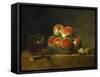 Panier de peches-a basket with peaches-Jean-Baptiste-Simeon Chardin-Framed Stretched Canvas