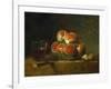 Panier de peches-a basket with peaches-Jean-Baptiste-Simeon Chardin-Framed Giclee Print