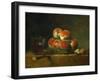 Panier de peches-a basket with peaches-Jean-Baptiste-Simeon Chardin-Framed Giclee Print