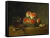 Panier de peches-a basket with peaches-Jean-Baptiste-Simeon Chardin-Framed Stretched Canvas