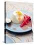 Panna Cotta with Rhubarb-Steve Baxter-Stretched Canvas
