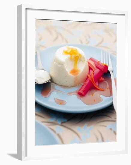 Panna Cotta with Rhubarb-Steve Baxter-Framed Photographic Print