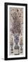 Panneau composé de 108 carreaux (tegeltableau); grand vase Médicis posé sur un piédestal garni-null-Framed Premium Giclee Print