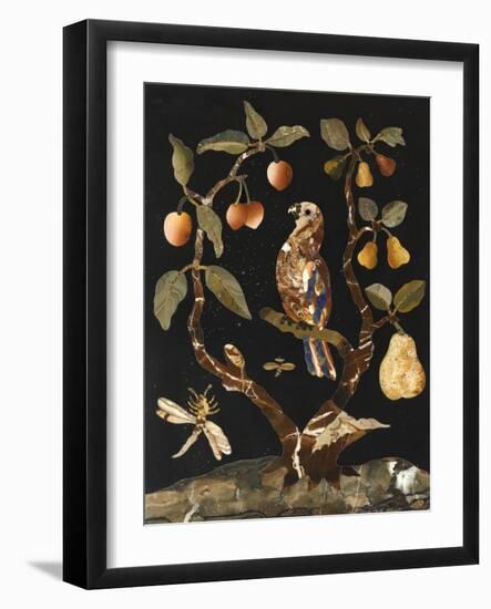 Panneau : Fruits et oiseaux-null-Framed Giclee Print