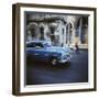 Panned Shot of an Old Blue American Car, Havana, Cuba, West Indies, Central America-Lee Frost-Framed Photographic Print