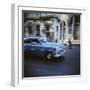 Panned Shot of an Old Blue American Car, Havana, Cuba, West Indies, Central America-Lee Frost-Framed Photographic Print