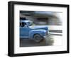 Panned Shot of Old American Car Splashing Through Puddle on Prado, Havana, Cuba, West Indies-Lee Frost-Framed Photographic Print