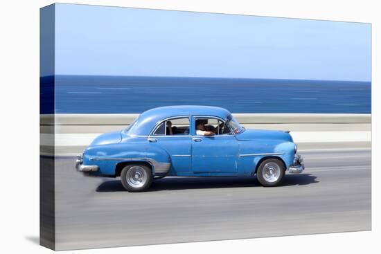 Panned' Shot of Old Blue American Car to Capture Sense of Movement-Lee Frost-Stretched Canvas