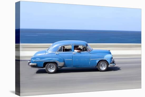 Panned' Shot of Old Blue American Car to Capture Sense of Movement-Lee Frost-Stretched Canvas