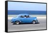 Panned' Shot of Old Blue American Car to Capture Sense of Movement-Lee Frost-Framed Stretched Canvas