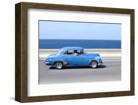 Panned' Shot of Old Blue American Car to Capture Sense of Movement-Lee Frost-Framed Photographic Print