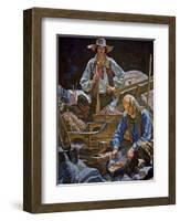 Panning For Gold at Sutter's Fort-Dean Cornwell-Framed Giclee Print