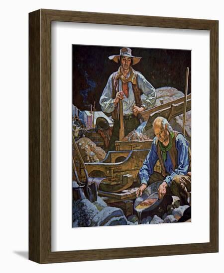 Panning For Gold at Sutter's Fort-Dean Cornwell-Framed Giclee Print