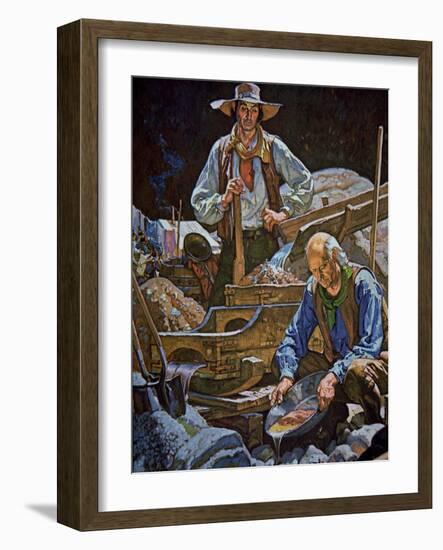 Panning For Gold at Sutter's Fort-Dean Cornwell-Framed Giclee Print