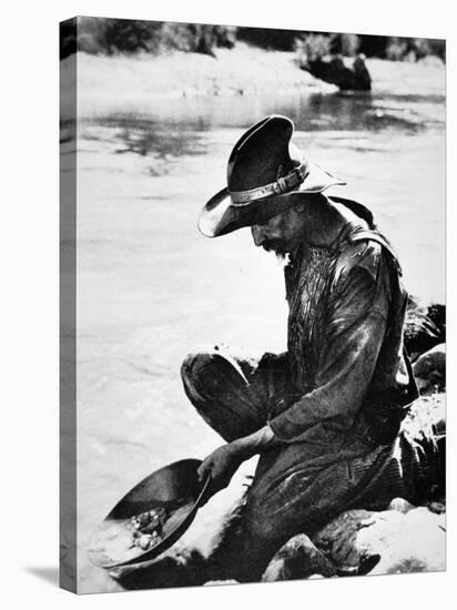 Panning For Gold in California-null-Stretched Canvas