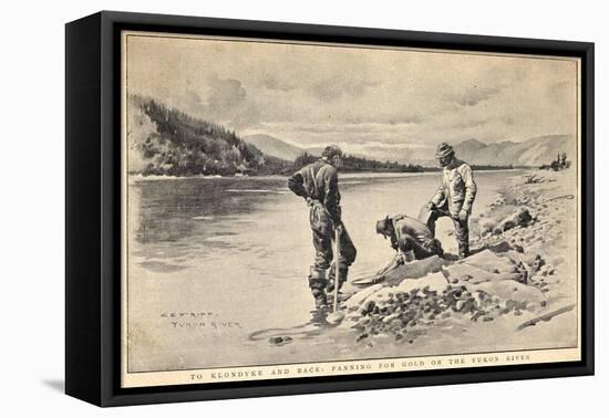 Panning Gold on the Yukon River Klondike Canada-C.e. Fripp-Framed Stretched Canvas